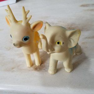 Vintage Soft Reindeer and Elephant Toys